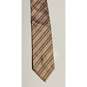 J.Z. Richards Men’s Silk Tie Hand Made in USA, Pink Green Preppy Easter Church